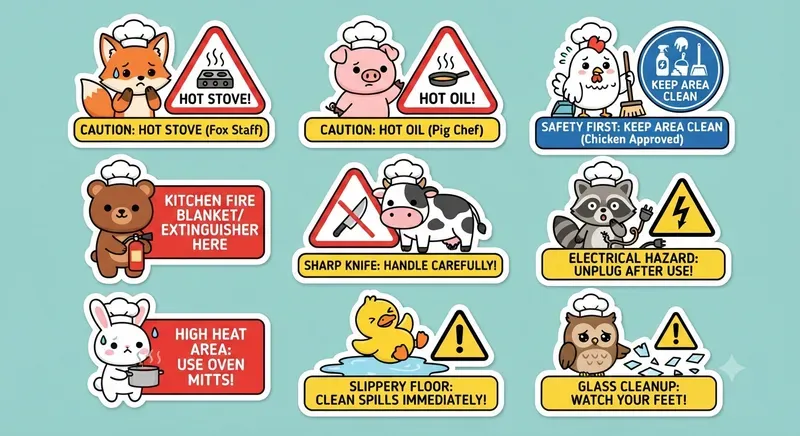 Cute Comic Warning Animal Stickers