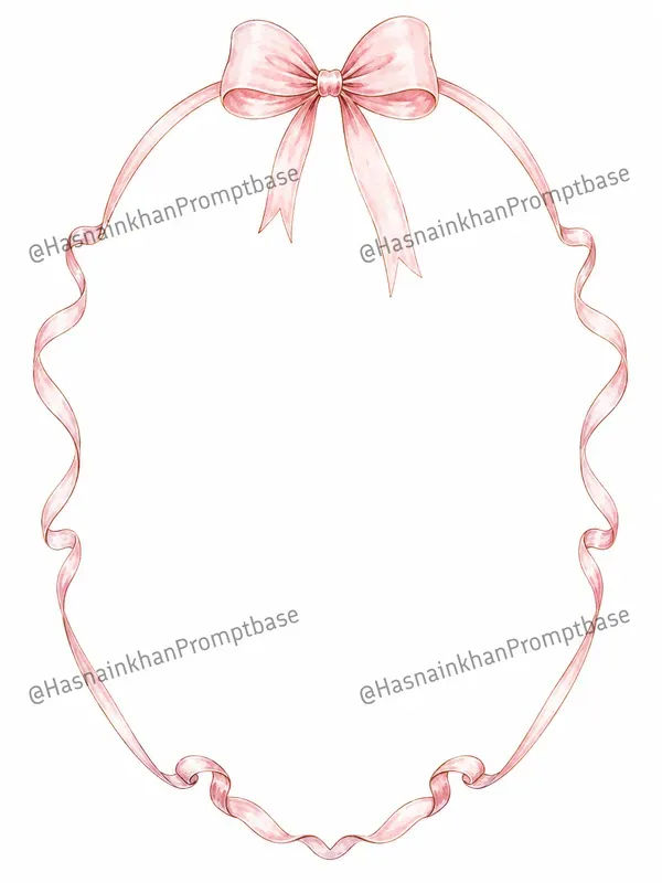 Pink Bow Ribbon Frames