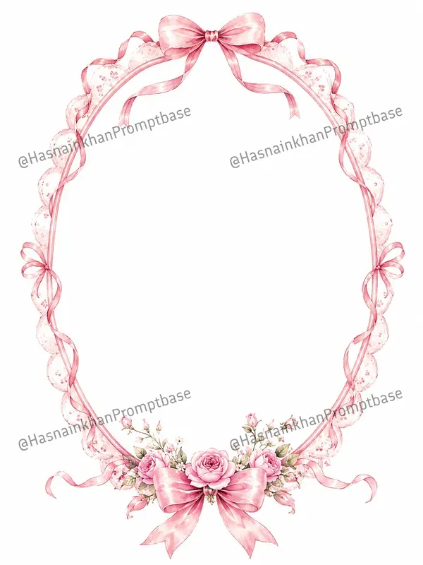 Pink Bow Ribbon Frames
