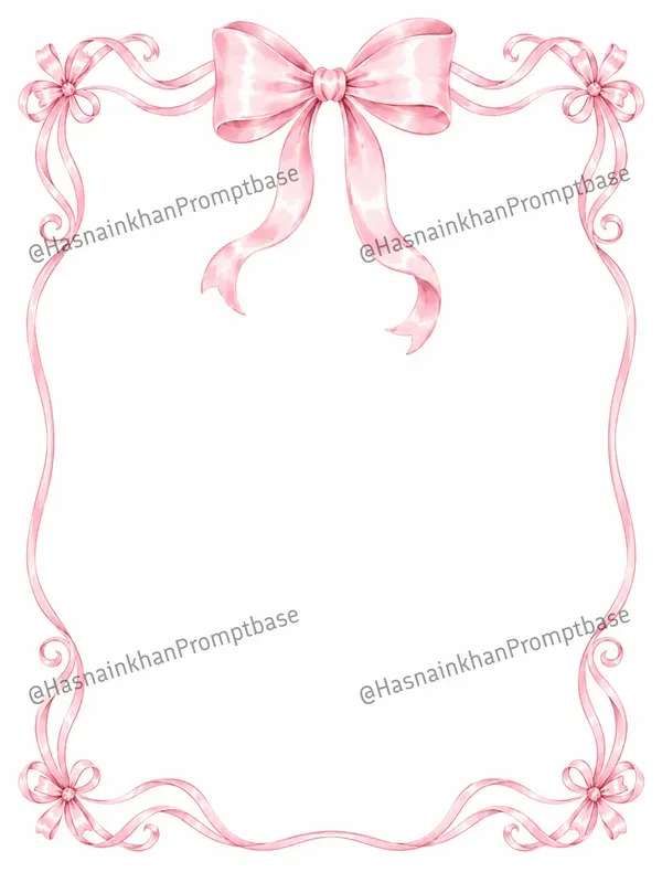 Pink Bow Ribbon Frames