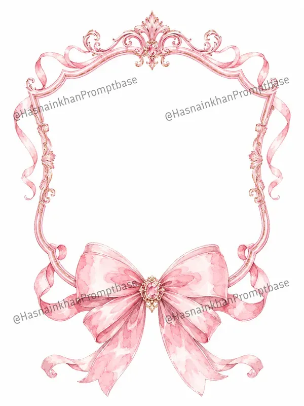 Pink Bow Ribbon Frames