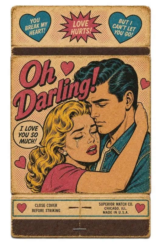 Retro Matchbook Romantic Couple Photos