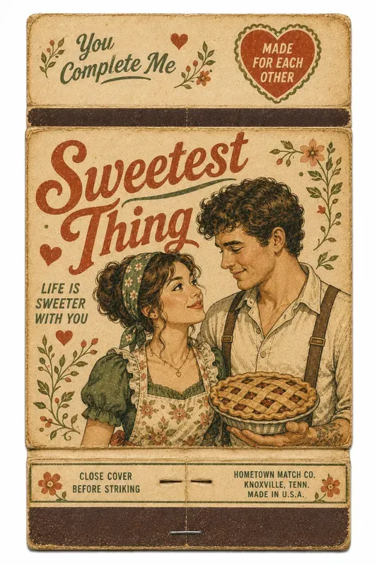 Retro Matchbook Romantic Couple Photos