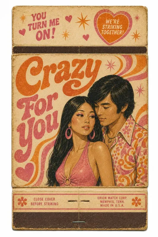 Retro Matchbook Romantic Couple Photos