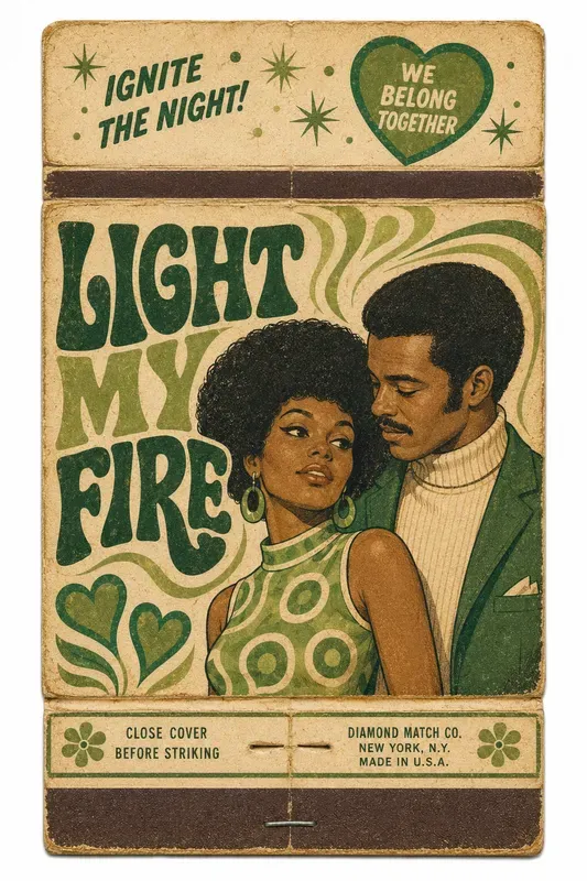 Retro Matchbook Romantic Couple Photos