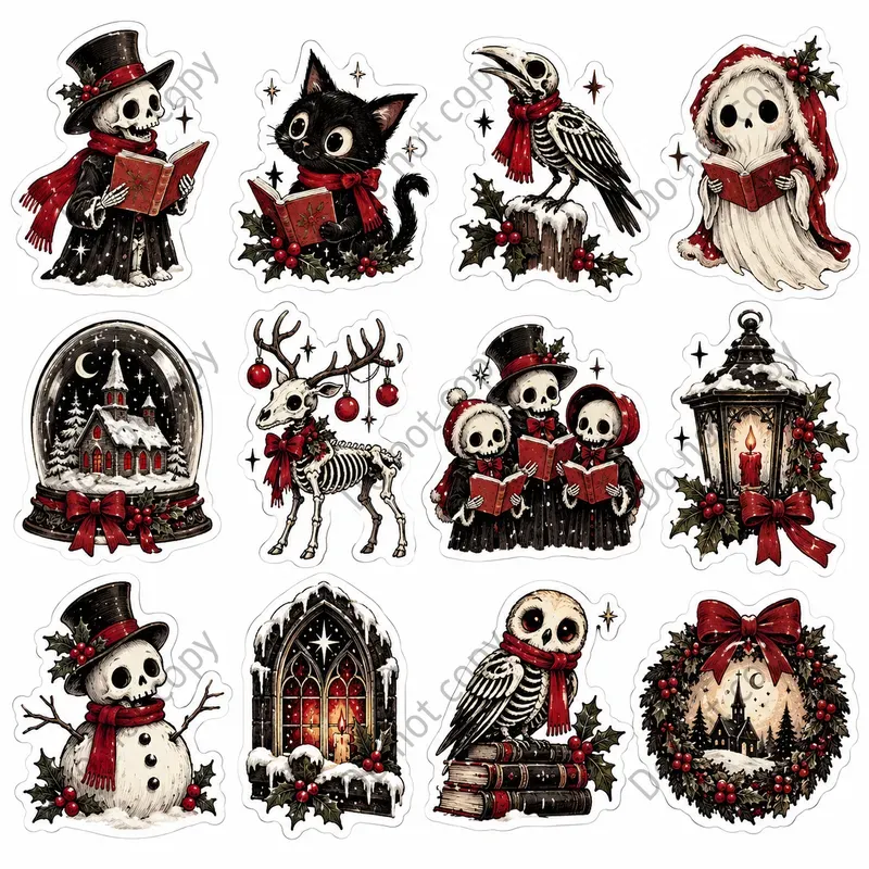 Gothic Christmas Sticker Sheets