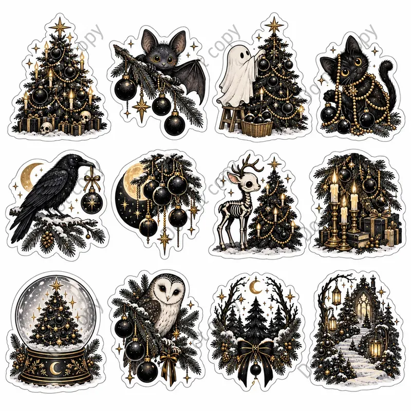 Gothic Christmas Sticker Sheets