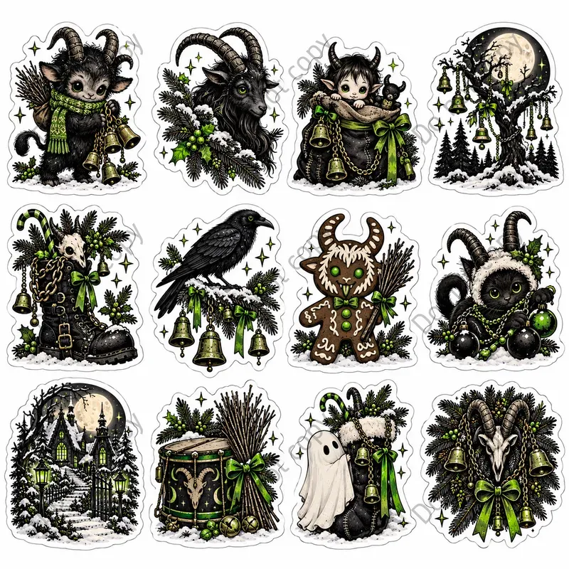 Gothic Christmas Sticker Sheets