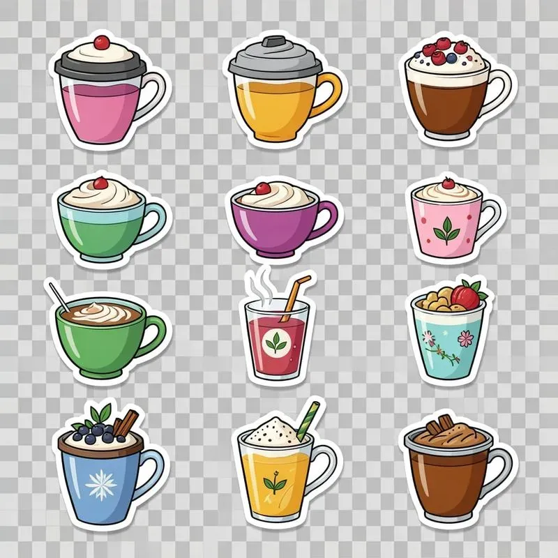 Retro Y2k Cafe Sticker Sheets