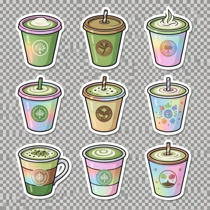 Retro Y2k Cafe Sticker Sheets