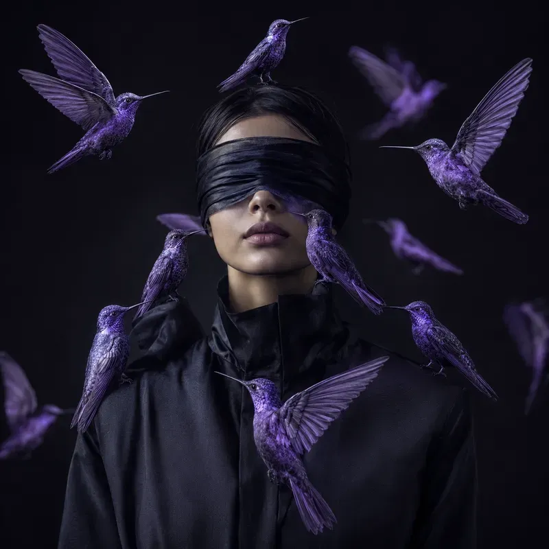 Blindfolded Bird Whisperer Portraits