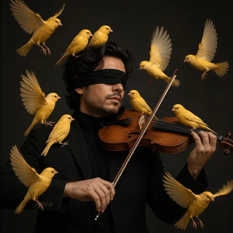 Blindfolded Bird Whisperer Portraits