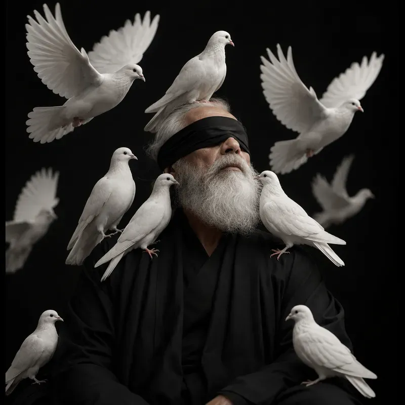 Blindfolded Bird Whisperer Portraits