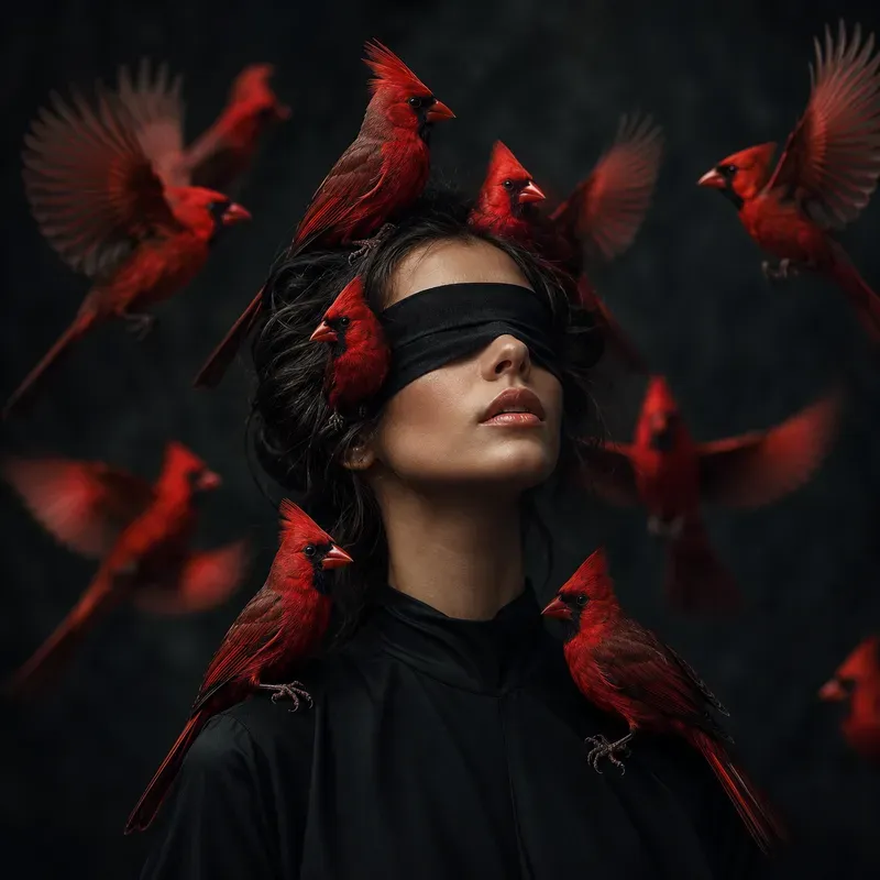 Blindfolded Bird Whisperer Portraits