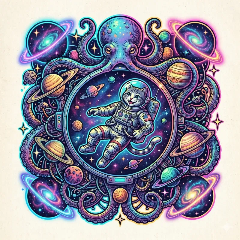 Thematic Neon Cartoon Wall Art