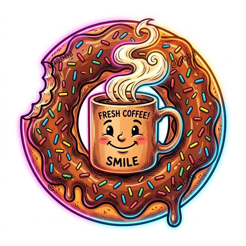Thematic Neon Cartoon Wall Art