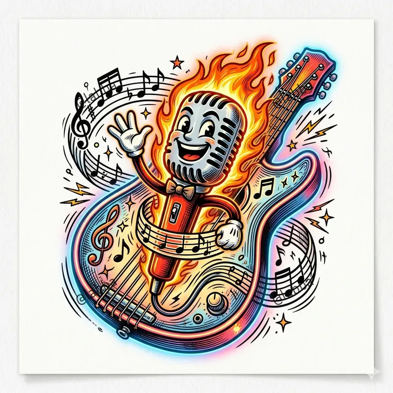 Thematic Neon Cartoon Wall Art