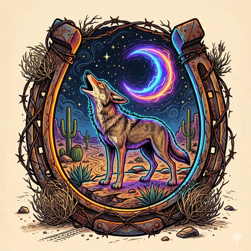 Thematic Neon Cartoon Wall Art