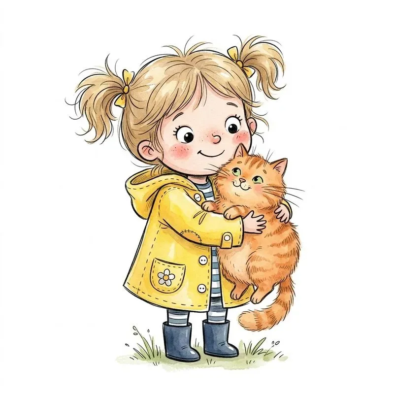 Cartoon Kids And Pets Clipart