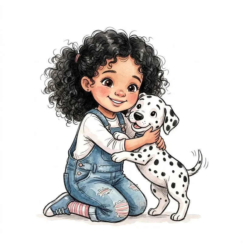 Cartoon Kids And Pets Clipart