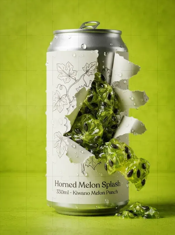 Torn Fruit Beverage Cans