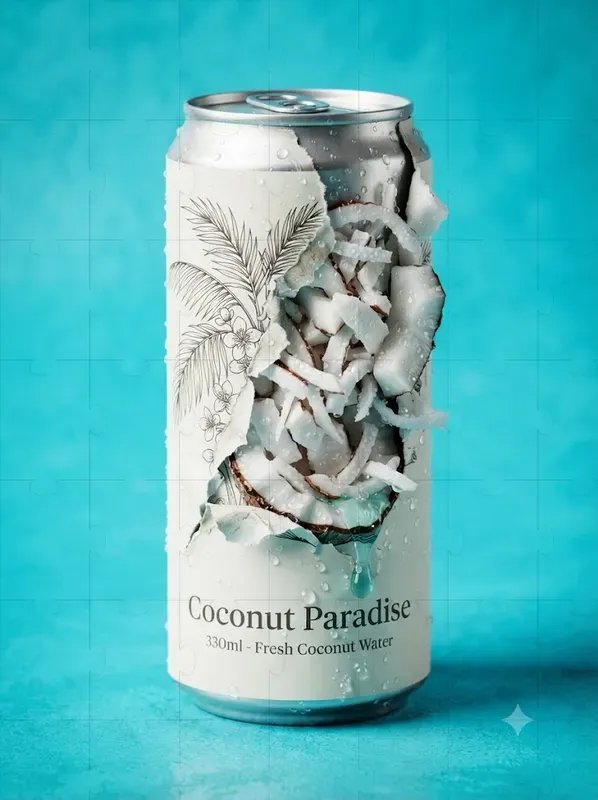 Torn Fruit Beverage Cans