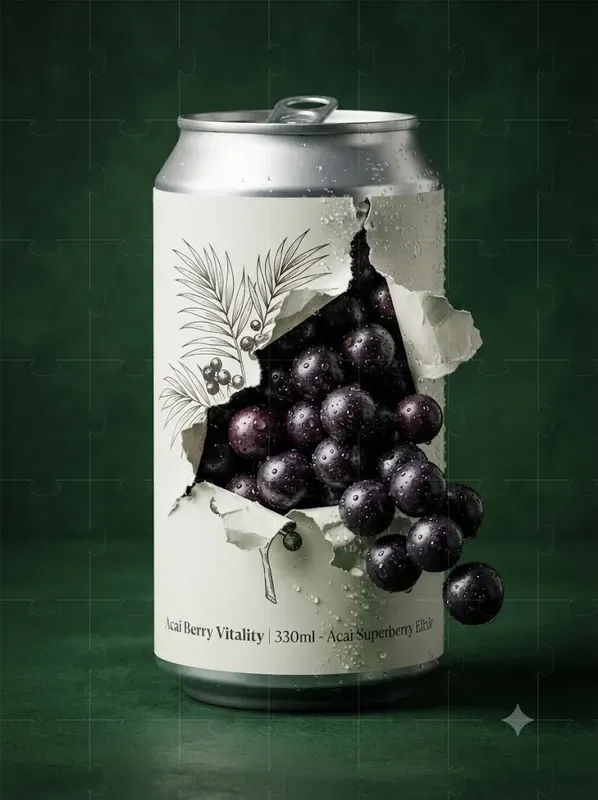 Torn Fruit Beverage Cans