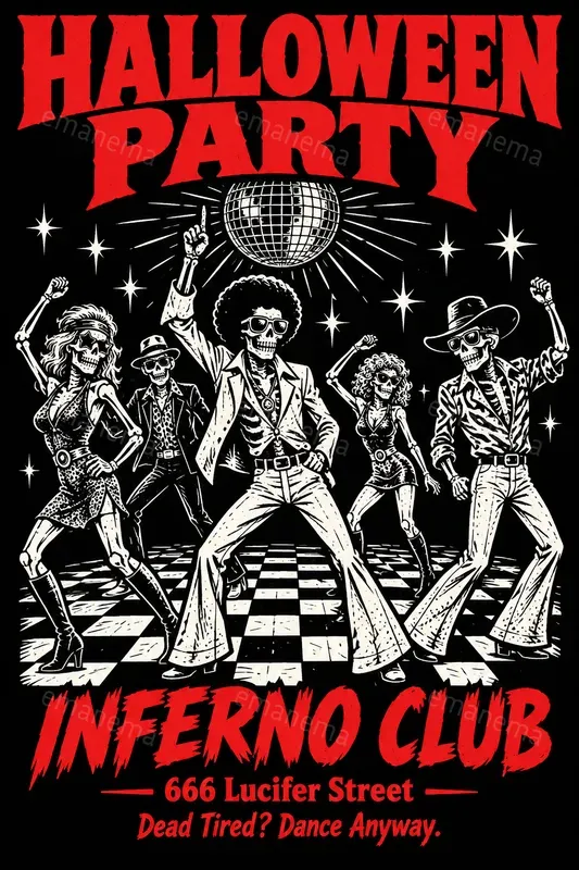 Horror Comic Halloween Party Posters