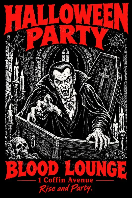Horror Comic Halloween Party Posters