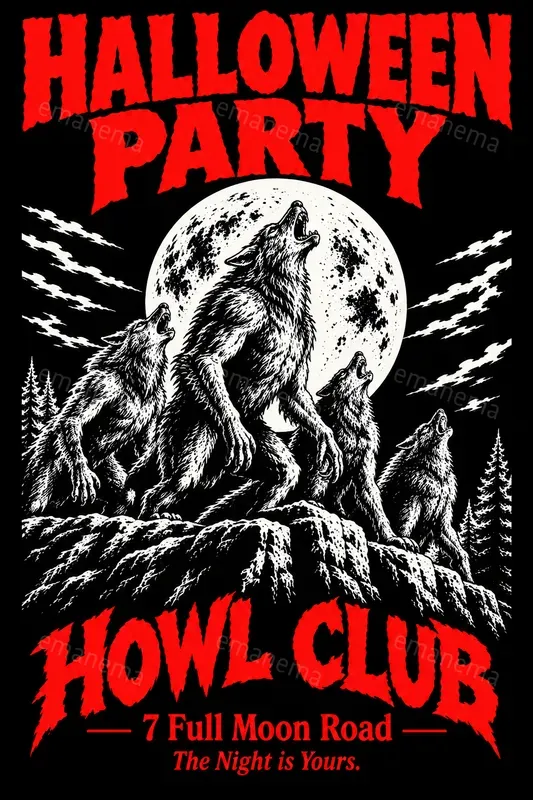 Horror Comic Halloween Party Posters
