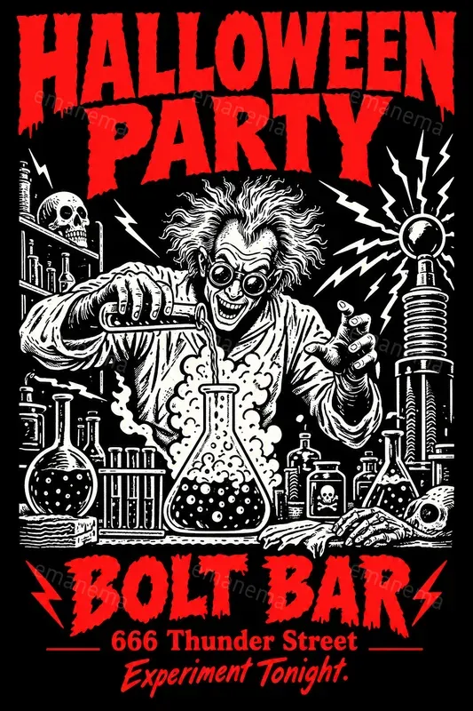 Horror Comic Halloween Party Posters