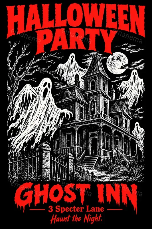 Horror Comic Halloween Party Posters