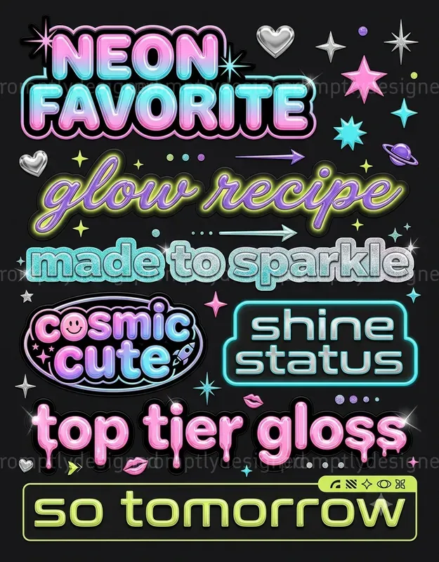 Chrome Pop Typographies