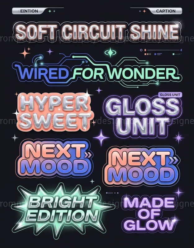 Chrome Pop Typographies