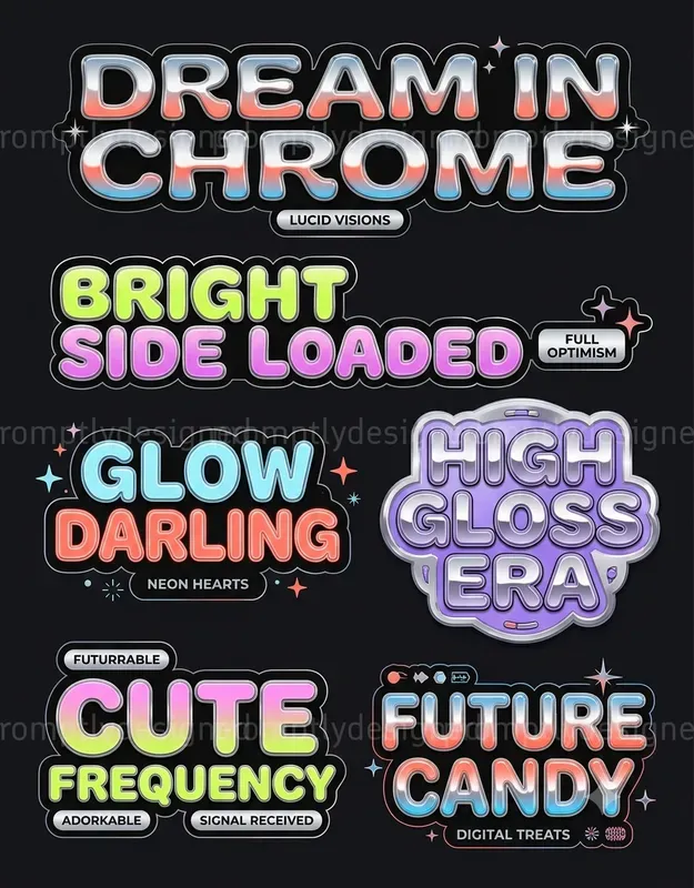 Chrome Pop Typographies