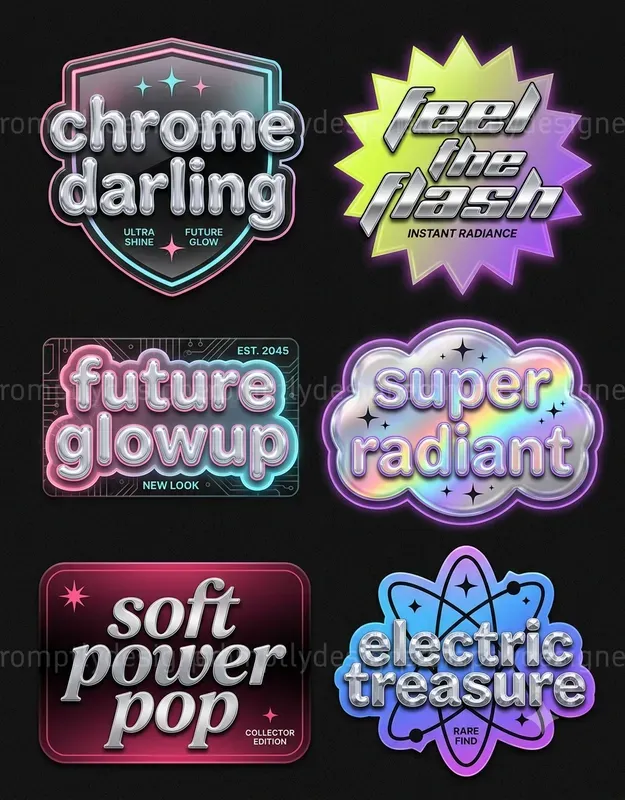 Chrome Pop Typographies