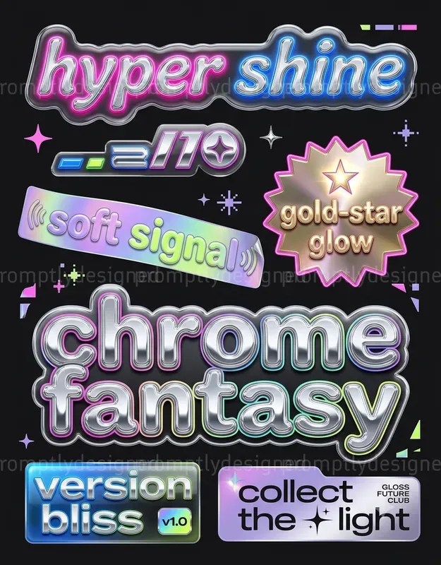 Chrome Pop Typographies