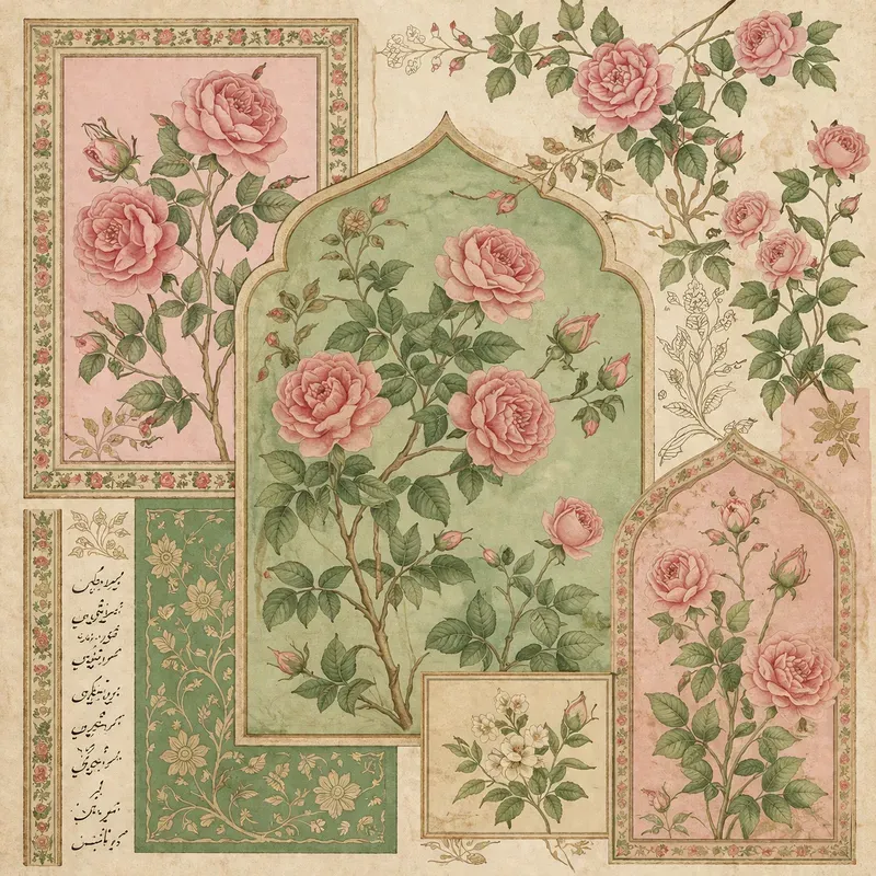 Mughal Floral Collage Patterns