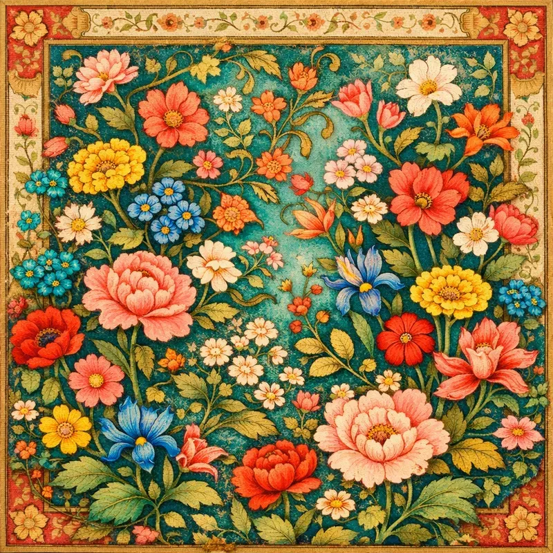 Mughal Floral Collage Patterns
