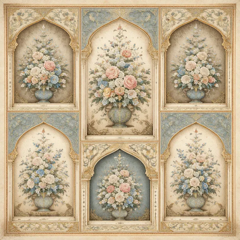 Mughal Floral Collage Patterns