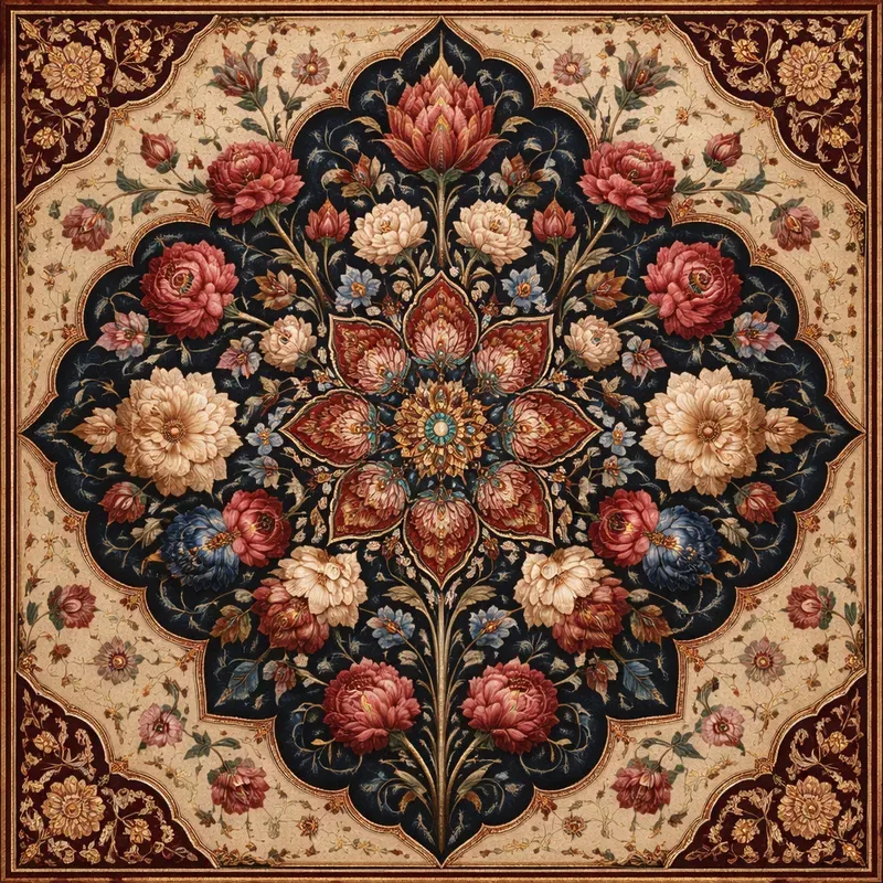 Mughal Floral Collage Patterns