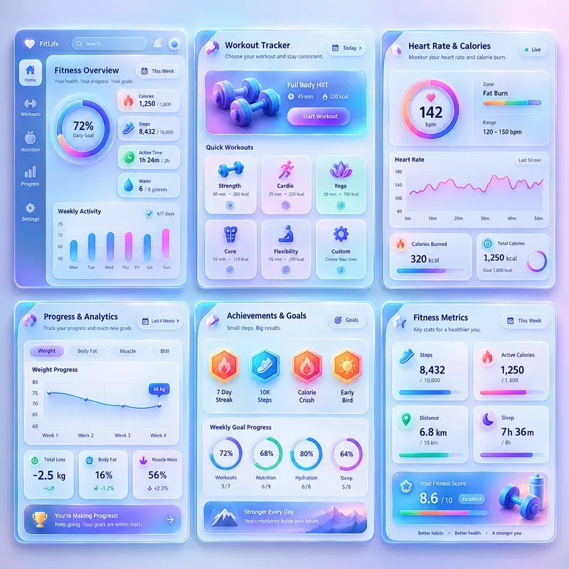 Dreamy 3D Dashboard Infographics