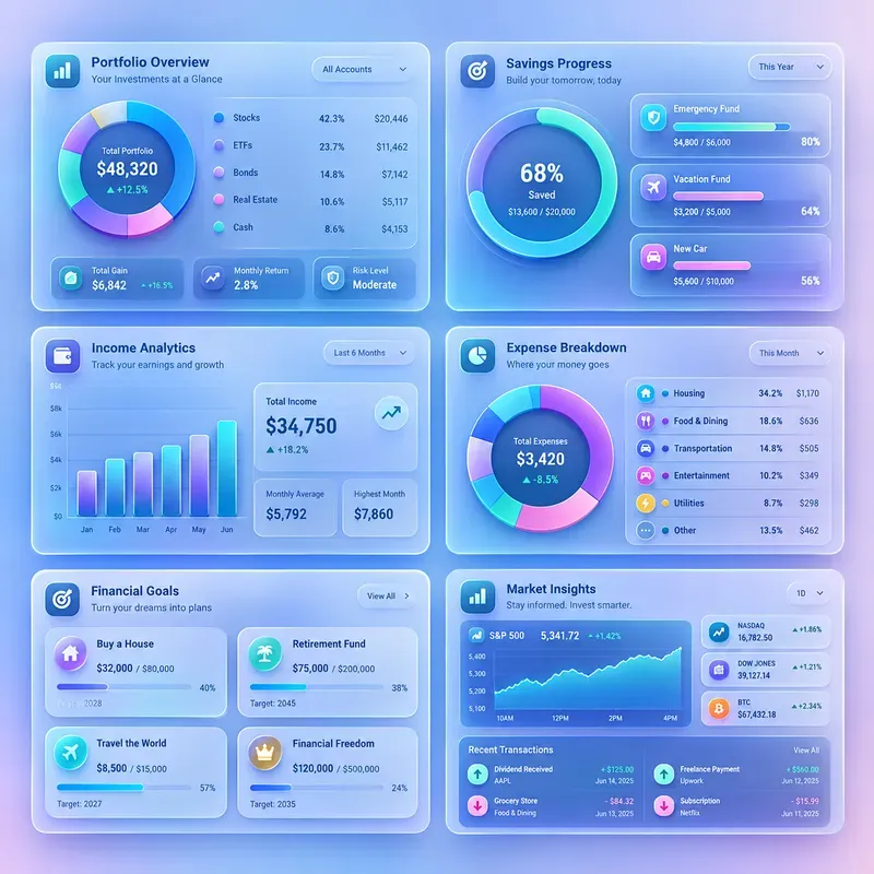 Dreamy 3D Dashboard Infographics