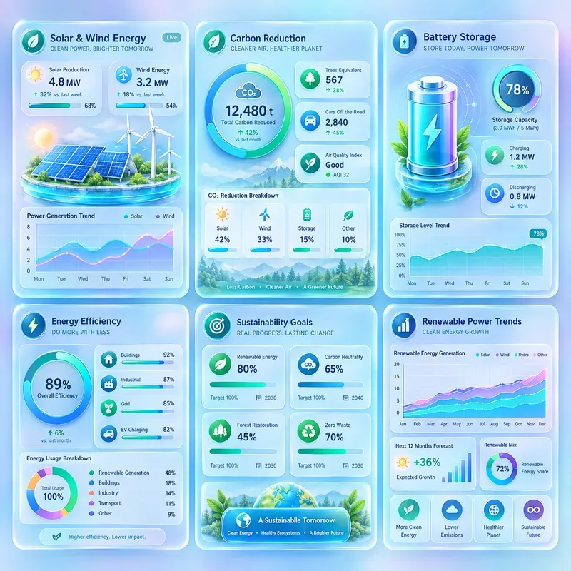 Dreamy 3D Dashboard Infographics