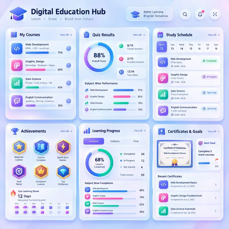 Dreamy 3D Dashboard Infographics