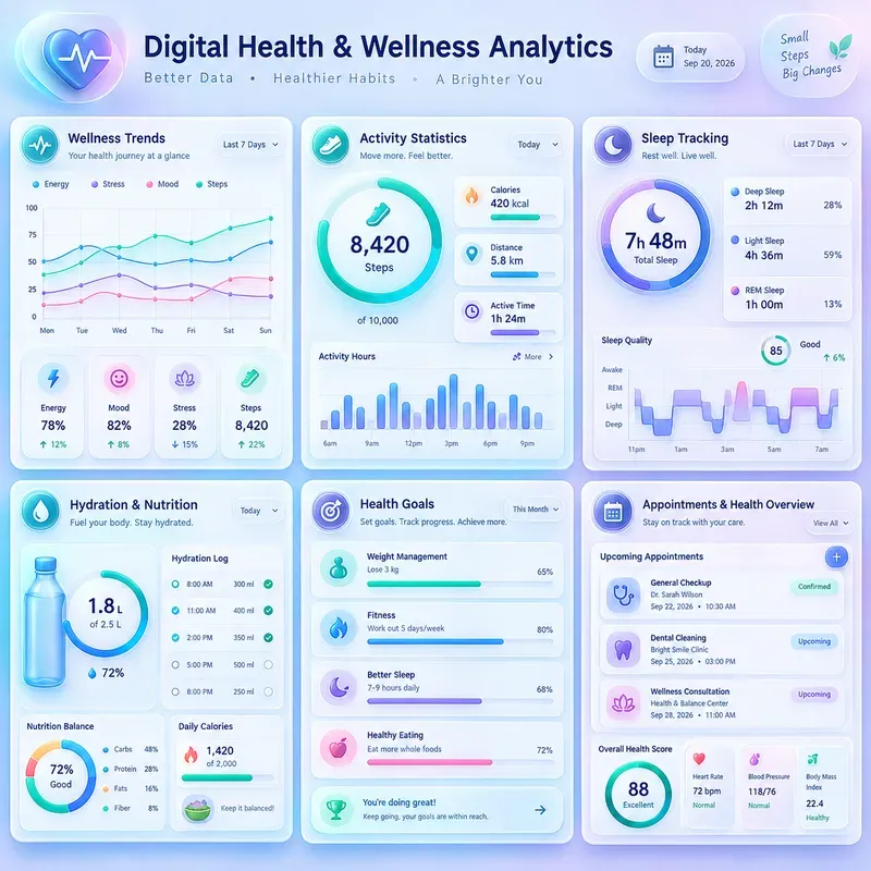 Dreamy 3D Dashboard Infographics