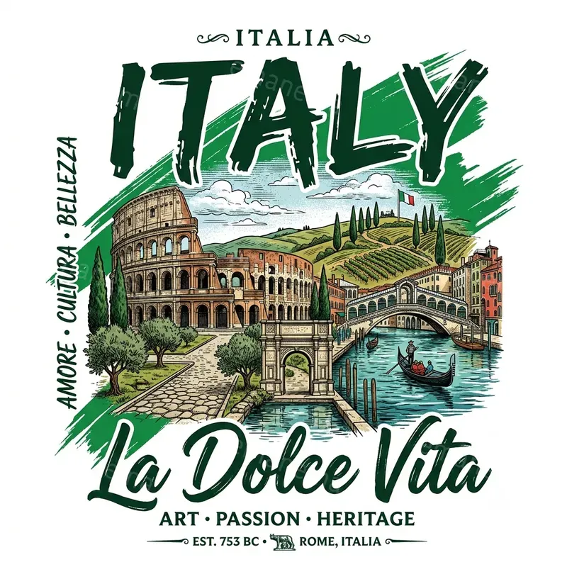 Country Graphic Illustration Tshirts