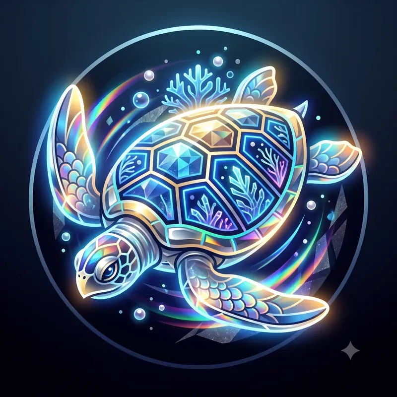 Neon Crystal Ocean Animal Emblems