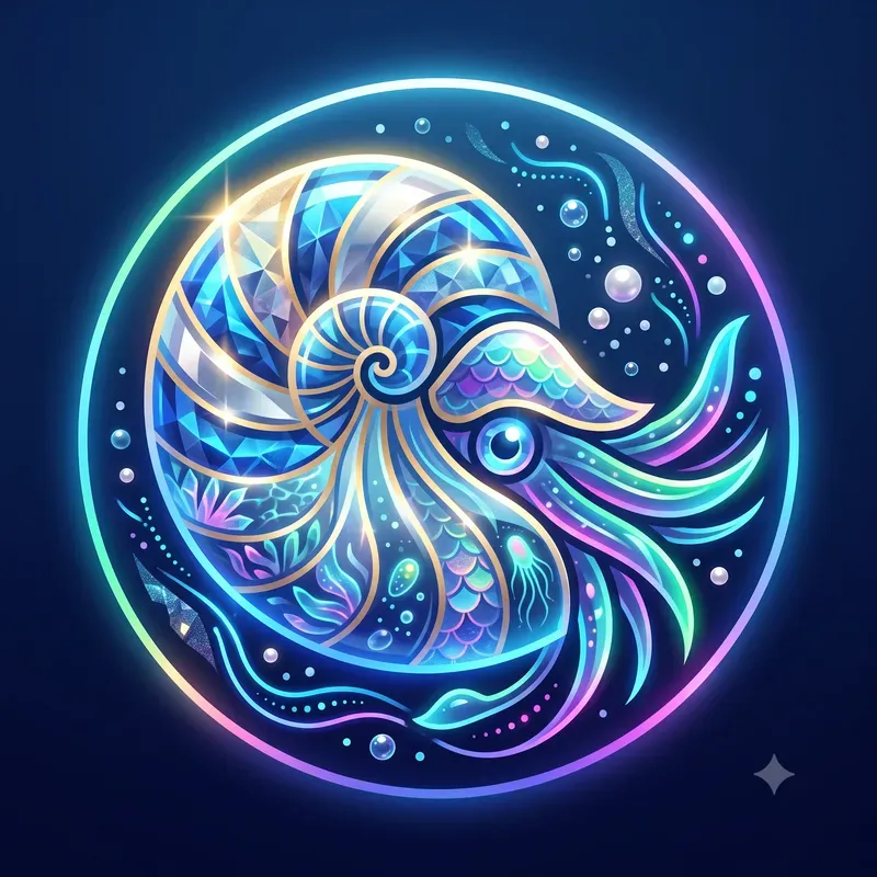 Neon Crystal Ocean Animal Emblems