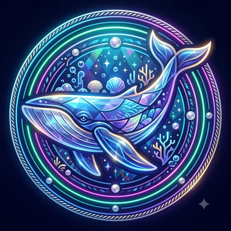 Neon Crystal Ocean Animal Emblems